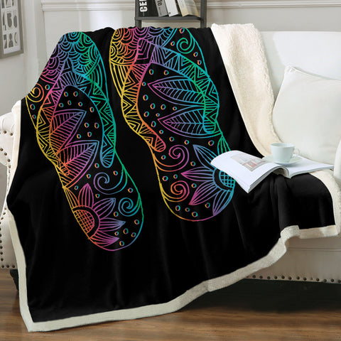 Image of Colorful Floral Shoes Print SWMT3737 Fleece Blanket