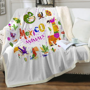 Mexico Cartoon Animals SWMT3747 Fleece Blanket