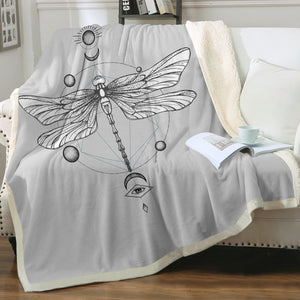 Sun Moon Butterfly Sketch Line SWMT3752 Fleece Blanket