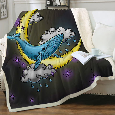 Image of Night Cloud Whale SWMT3754 Fleece Blanket