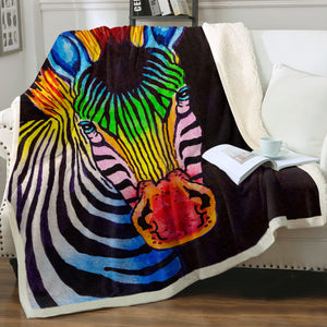 RGB Color Zebra  SWMT3761 Fleece Blanket