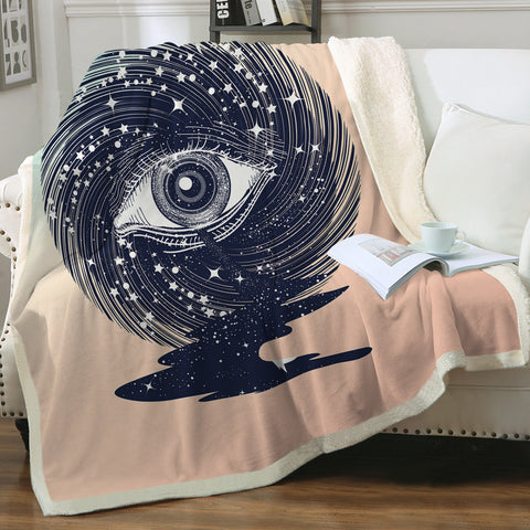 Image of Eyes Storm Night Universe  SWMT3766 Fleece Blanket