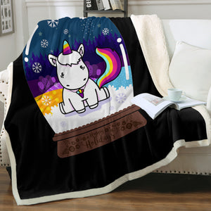 Cute Unicorn in Snow Globe SWMT3809 Fleece Blanket