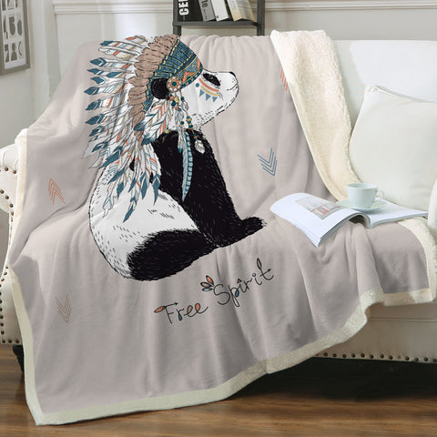 Image of Free Spirit Bohemian Panda SWMT3816 Fleece Blanket