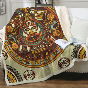 Vintage Ancient Aztec Zodiac SWMT3867 Fleece Blanket