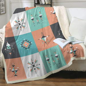Colorful Pastel Aztec Checkerboard SWMT3869 Fleece Blanket