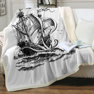 Pirate Ship On Ocean SWMT3873 Fleece Blanket