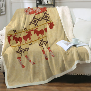 Reindeer Aztec Pattern SWMT4099 Fleece Blanket