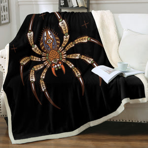 Brown Mandala Spider SWMT4104 Fleece Blanket