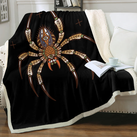 Image of Brown Mandala Spider SWMT4104 Fleece Blanket