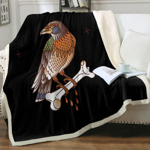 Vintage Color Crows & Bone SWMT4107 Fleece Blanket