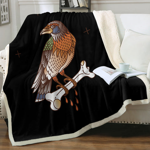 Image of Vintage Color Crows & Bone SWMT4107 Fleece Blanket