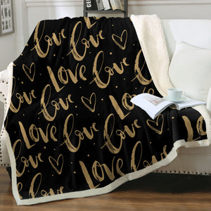 Golden Love Text SWMT4111 Fleece Blanket