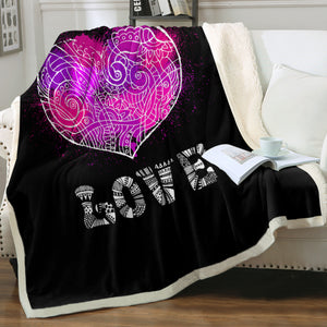 Heart Love Mandala Pattern SWMT4117 Fleece Blanket