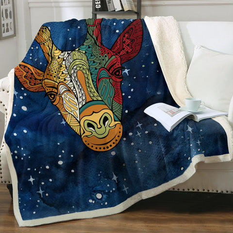 Image of Mandala Giraffe Galaxy Theme SWMT4118 Fleece Blanket