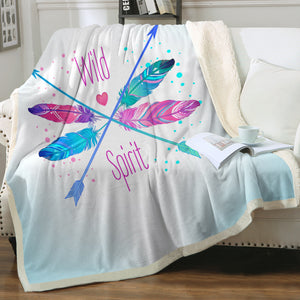 Gradient Pink & Blue Arrows - Wild & Spirit SWMT4120 Fleece Blanket