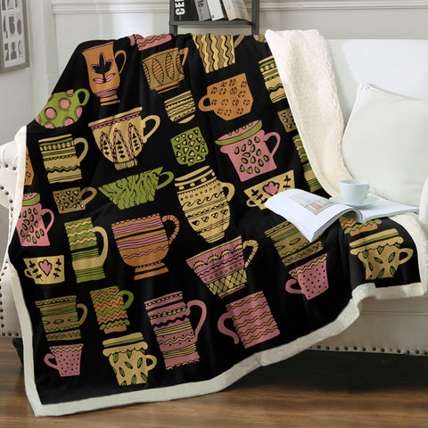 Image of Vintage Ceramic Aztec Pattern SWMT4123 Fleece Blanket