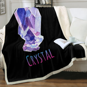 Gradient Blue Purple Geometric Crystal SWMT4126 Fleece Blanket