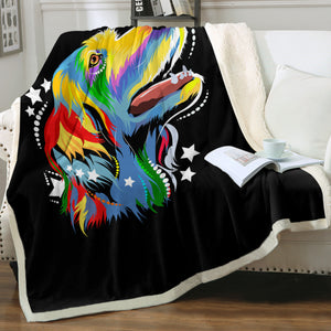 Colorful Star Golden Retriever SWMT4226 Fleece Blanket