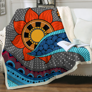 Colorful Modern Japanese Art Mandala SWMT4234 Fleece Blanket