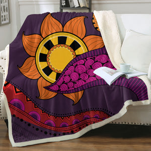 Colorful Modern Japanese Art Mandala Purple SWMT4236 Fleece Blanket