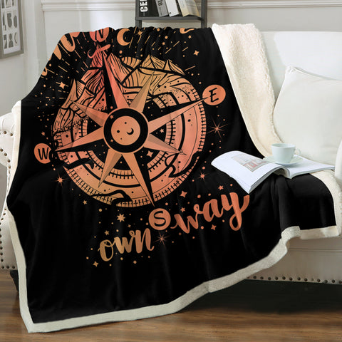 Image of Find Your Own Way - Vintage Compass Zodiac SWMT4240 Fleece Blanket