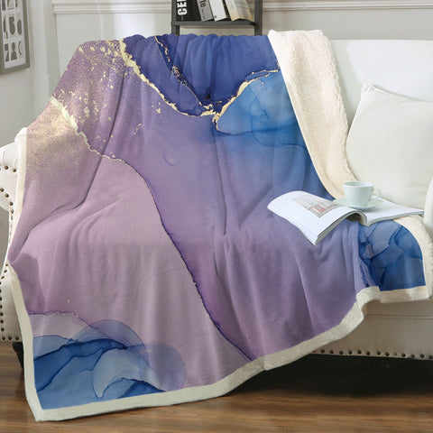 Image of Splash Golden Blue & Purple Indigo SWMT4280 Fleece Blanket