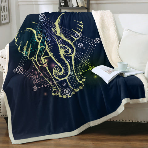 Image of Yellow Elephant Zodiac SWMT4289 Fleece Blanket