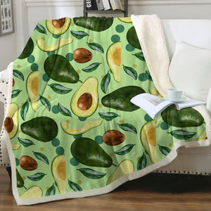 Avocado Monogram Green Theme SWMT4294 Fleece Blanket