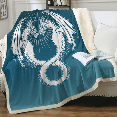 Image of Facing Europe Dragonfly Turquoise Theme SWMT4304 Fleece Blanket