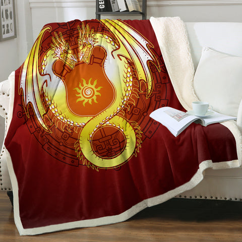 Image of Facing Yellow Europe Dragonfly Fire Theme SWMT4305 Fleece Blanket