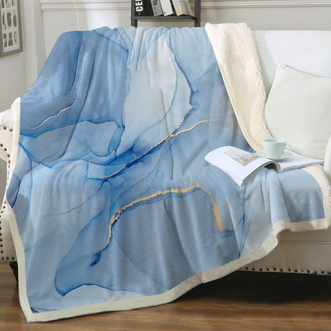 Image of Golden Splash Shade Of Blue SWMT4310 Fleece Blanket