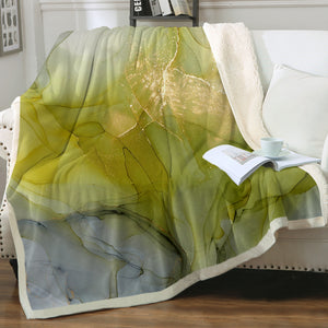 Golden Splash Grey & Chartreuse SWMT4311 Fleece Blanket