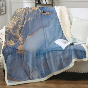 Golden Splash Navy Wave SWMT4312 Fleece Blanket