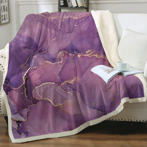 Golden Splash Shade Of Plum Purple SWMT4313 Fleece Blanket