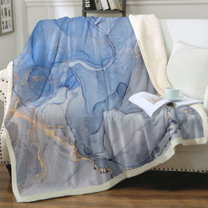 Golden Splash Indigo Blue SWMT4314 Fleece Blanket