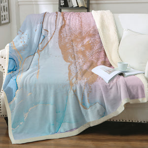 Golden Light Splash Blue & Pink SWMT4315 Fleece Blanket