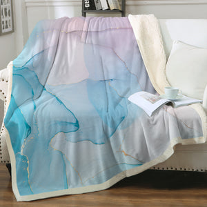 Golden Splash Gradient Blue & Pink SWMT4316 Fleece Blanket