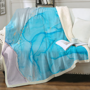 Golden Splash Gradient Light Blue & Pink SWMT4317 Fleece Blanket