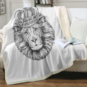 B&W King Crown Lion SWMT4320 Fleece Blanket