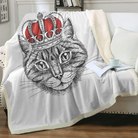 Image of Royal King Crown Cat SWMT4321 Fleece Blanket