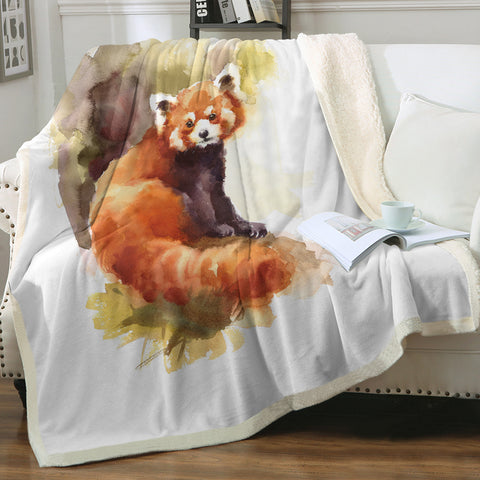 Image of Watercolor Fox Painting SWMT4328 Fleece Blanket