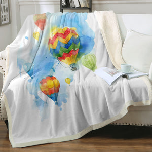 Colorful Ballon Watercolor Painting SWMT4330 Fleece Blanket