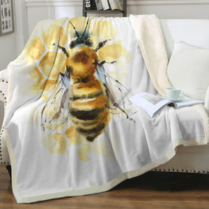 Queen Bee Watercolor Painting SWMT4404 Fleece Blanket