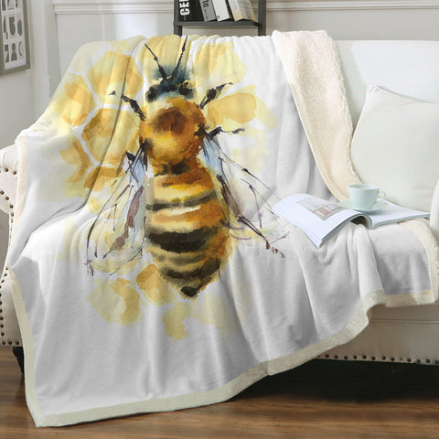 Image of Queen Bee Watercolor Painting SWMT4404 Fleece Blanket