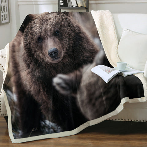 Image of Real Forest Black Bear SWMT4419 Fleece Blanket