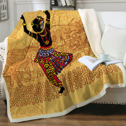 Image of Dancing Egyptian Lady In Aztec Clothes SWMT4426 Fleece Blanket