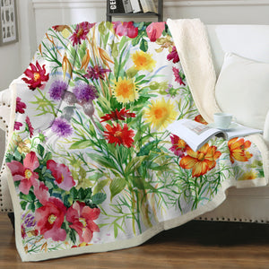 Colorful Multi Flowers SWMT4443 Fleece Blanket