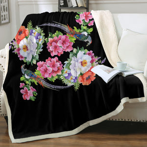 Twin Flowers & Birds SWMT4449 Fleece Blanket