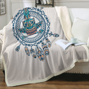 Vintage Aztec Dream Catcher Owl Logo SWMT4451 Fleece Blanket